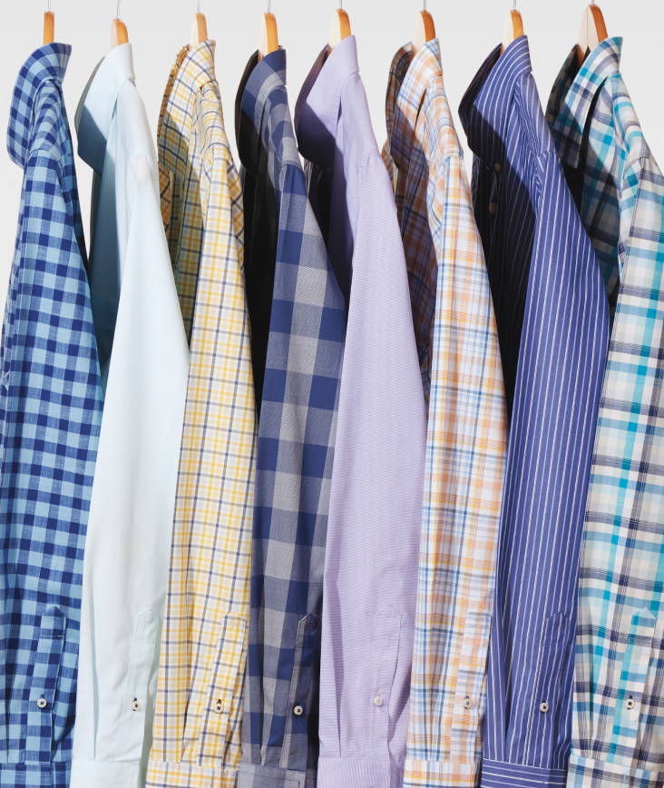 Collection on UNTUCKit button down tops. 