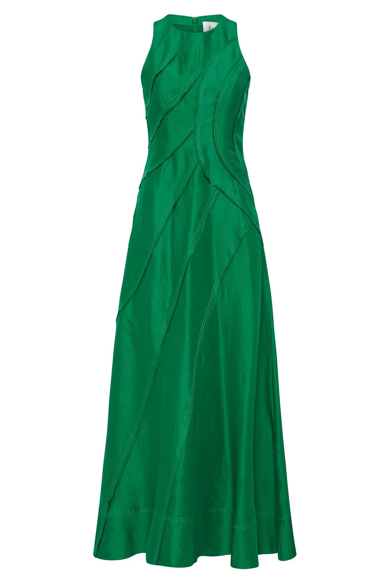 Emerald green midi dress