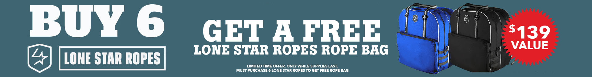 Promotional banner: Buy 6, get a free super tote bag.