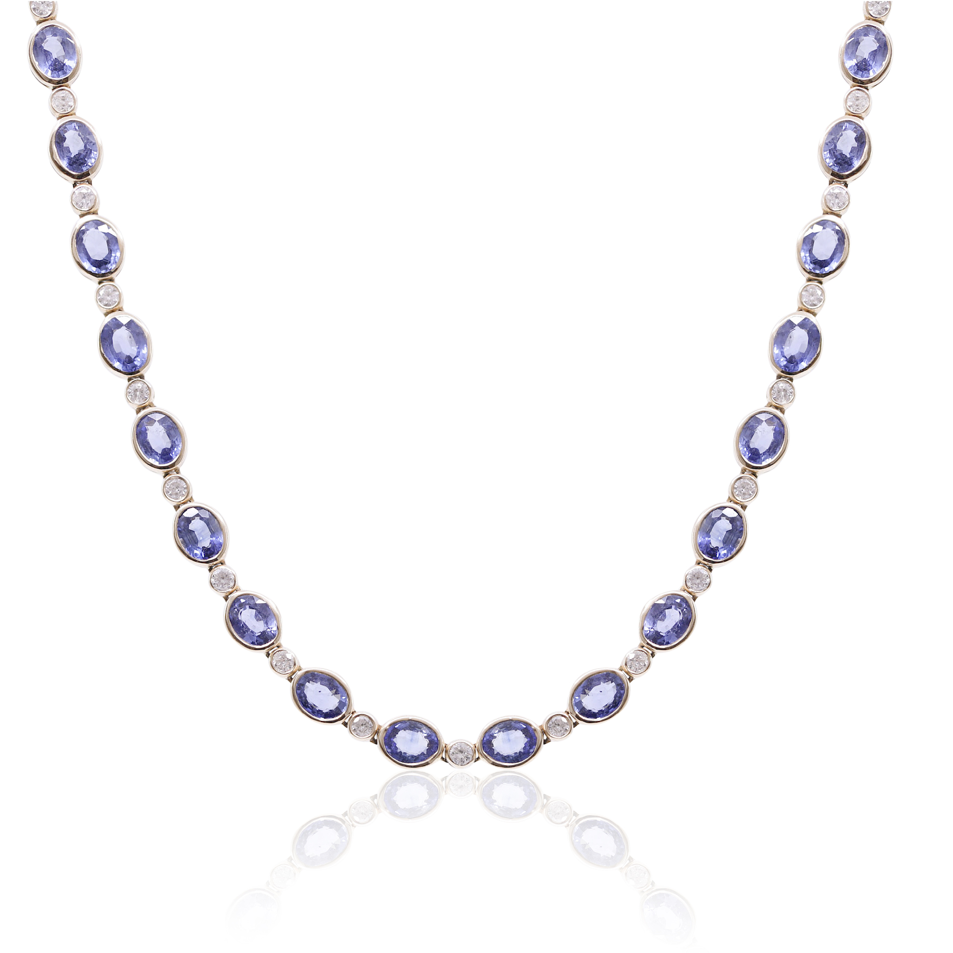 blue sapphire and diamond necklace
