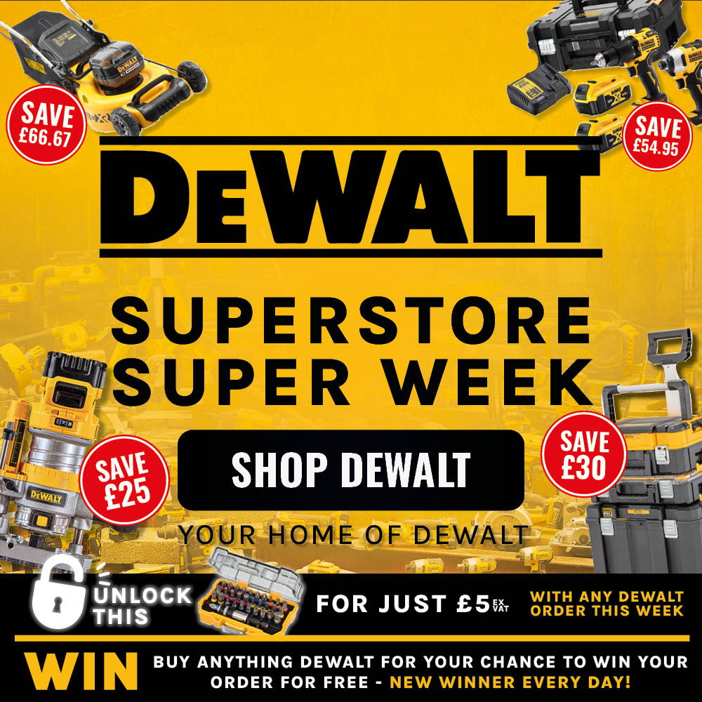 Official UK Superstore for DeWalt, Makita & Milwaukee.