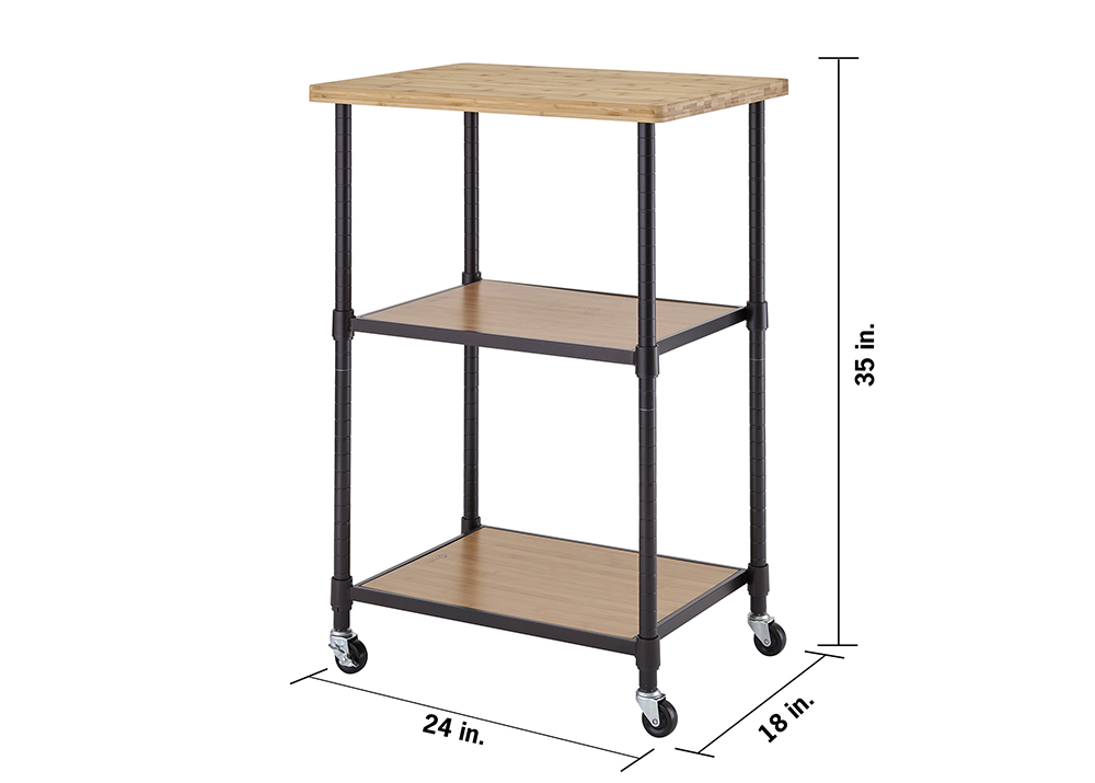 Dimensions of 3-tier kitchen cart