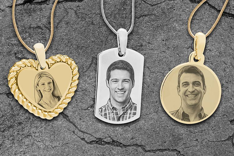 your image and text permanently engraved Unique Gift PHOTO ENGRAVED Pendant 