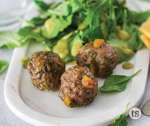 Spinach & Apricot Breakfast Meatballs