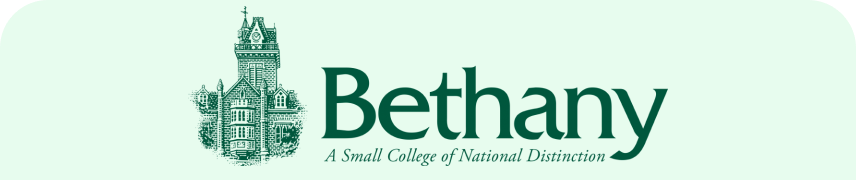 Logo of Bethany, a small college of national distinction.