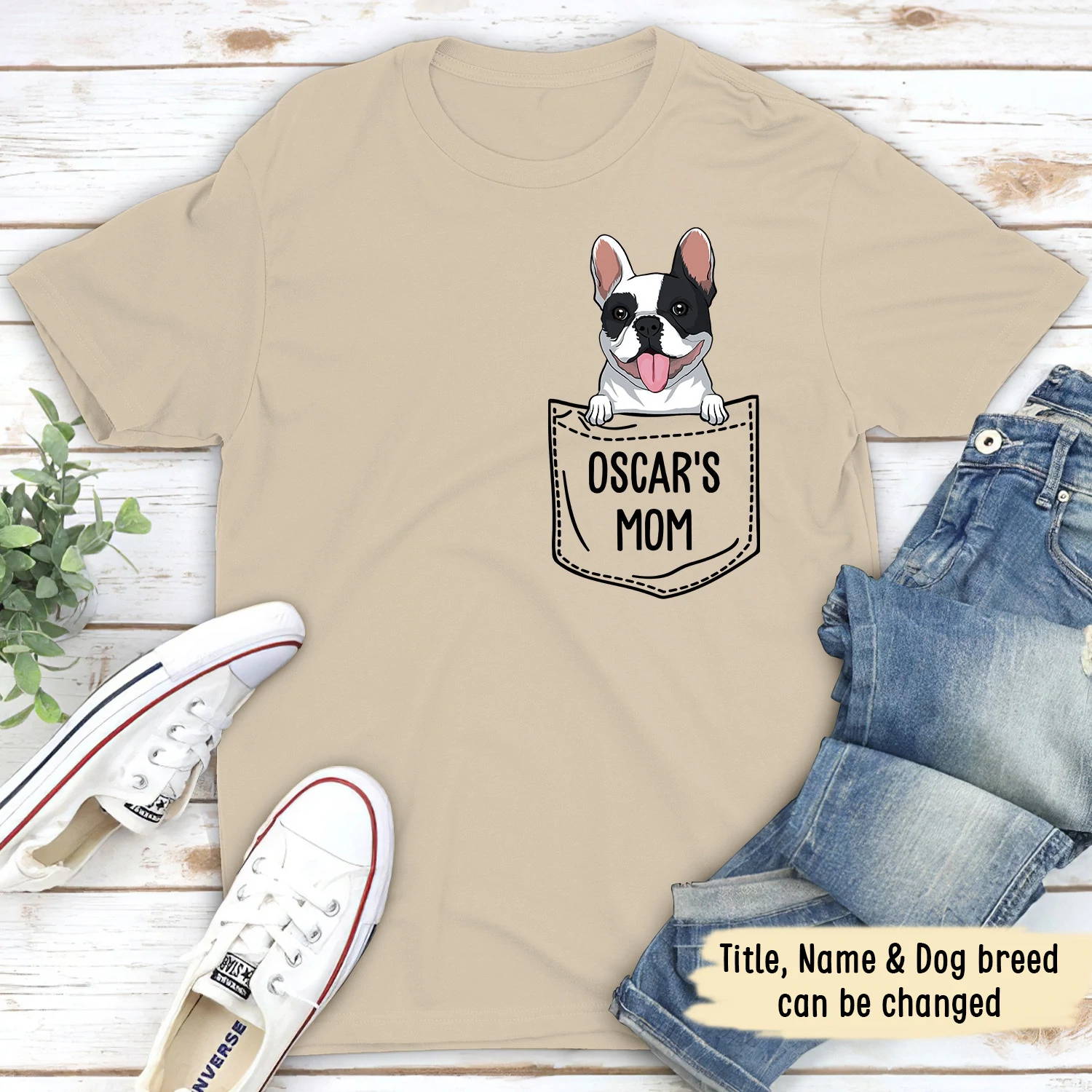 POCKET DOG MOM/ DAD - PERSONALIZED CUSTOM UNISEX T-SHIRT