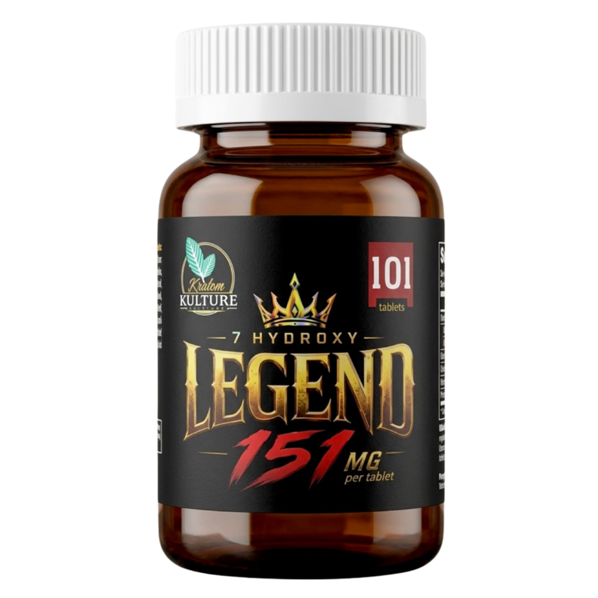 Brown bottle of Hydroxy Legend 151 mg dietary supplement with black label.