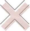 X icon with brown outline and pink fill