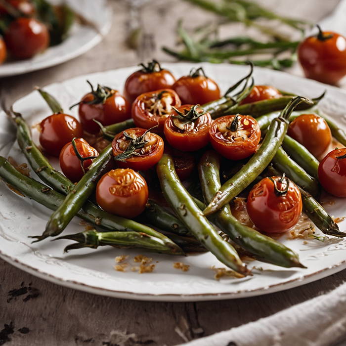 recipe image for Garlicky Green Beans and Tomatoes