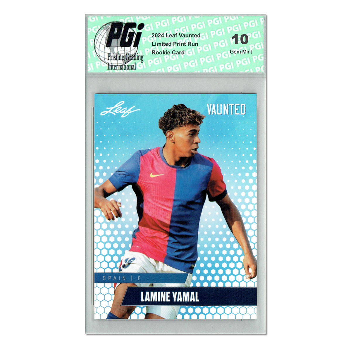 lamine yamal rookie card graded pgi 10 barcelona spain world cup champ