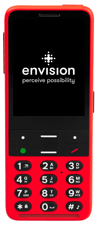 Blindshell Classic 2 accessible cell phone with Envision logo