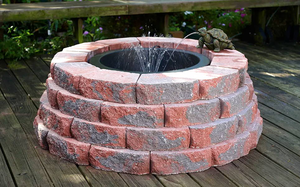 how to build an above-ground paver pond final product