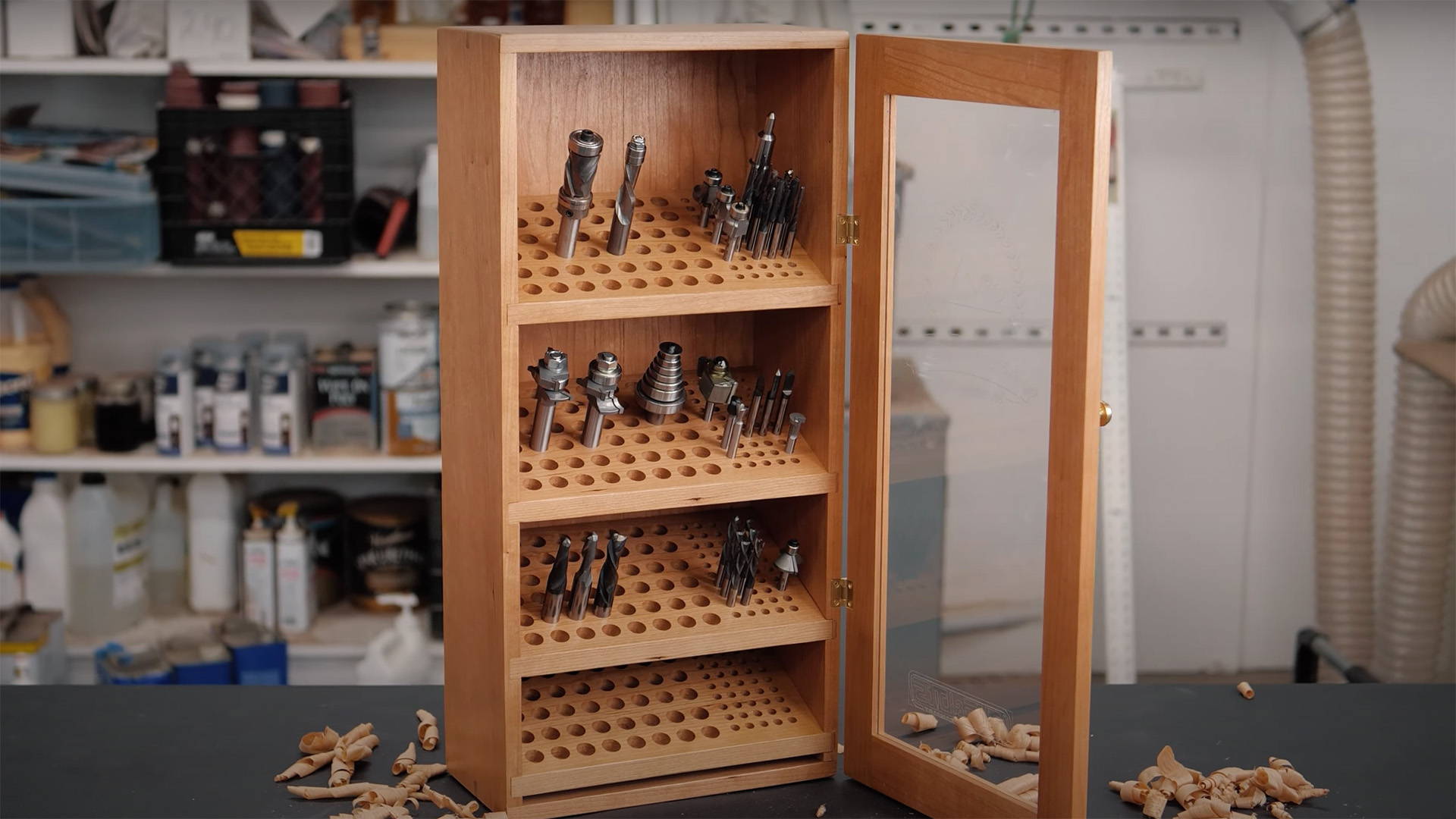 router bit cabinet with dado shelves
