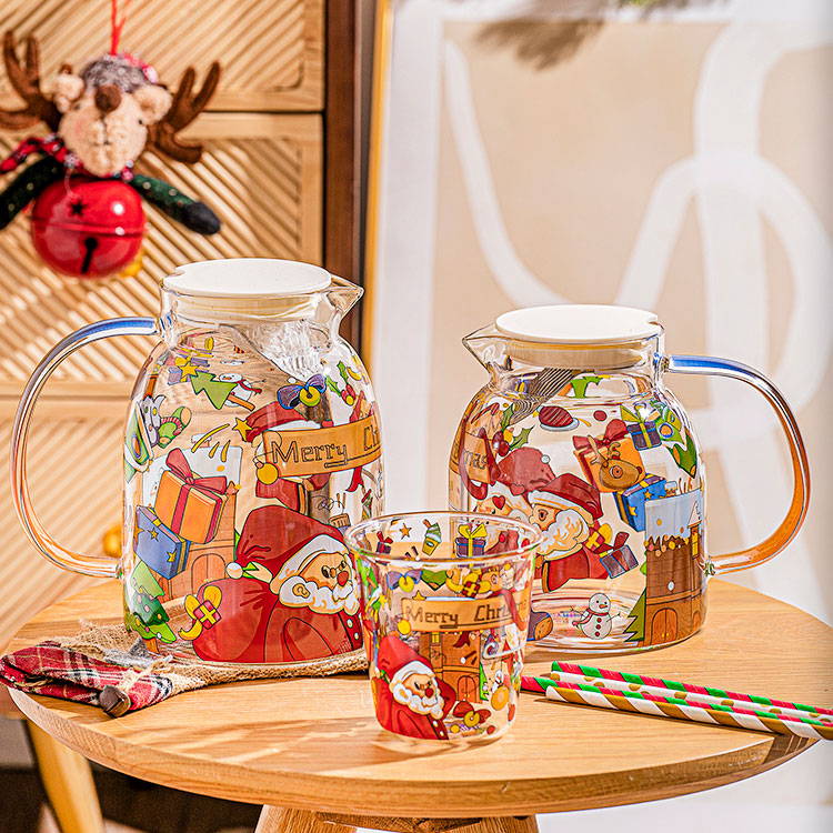 Christmas Glass Teapot Set