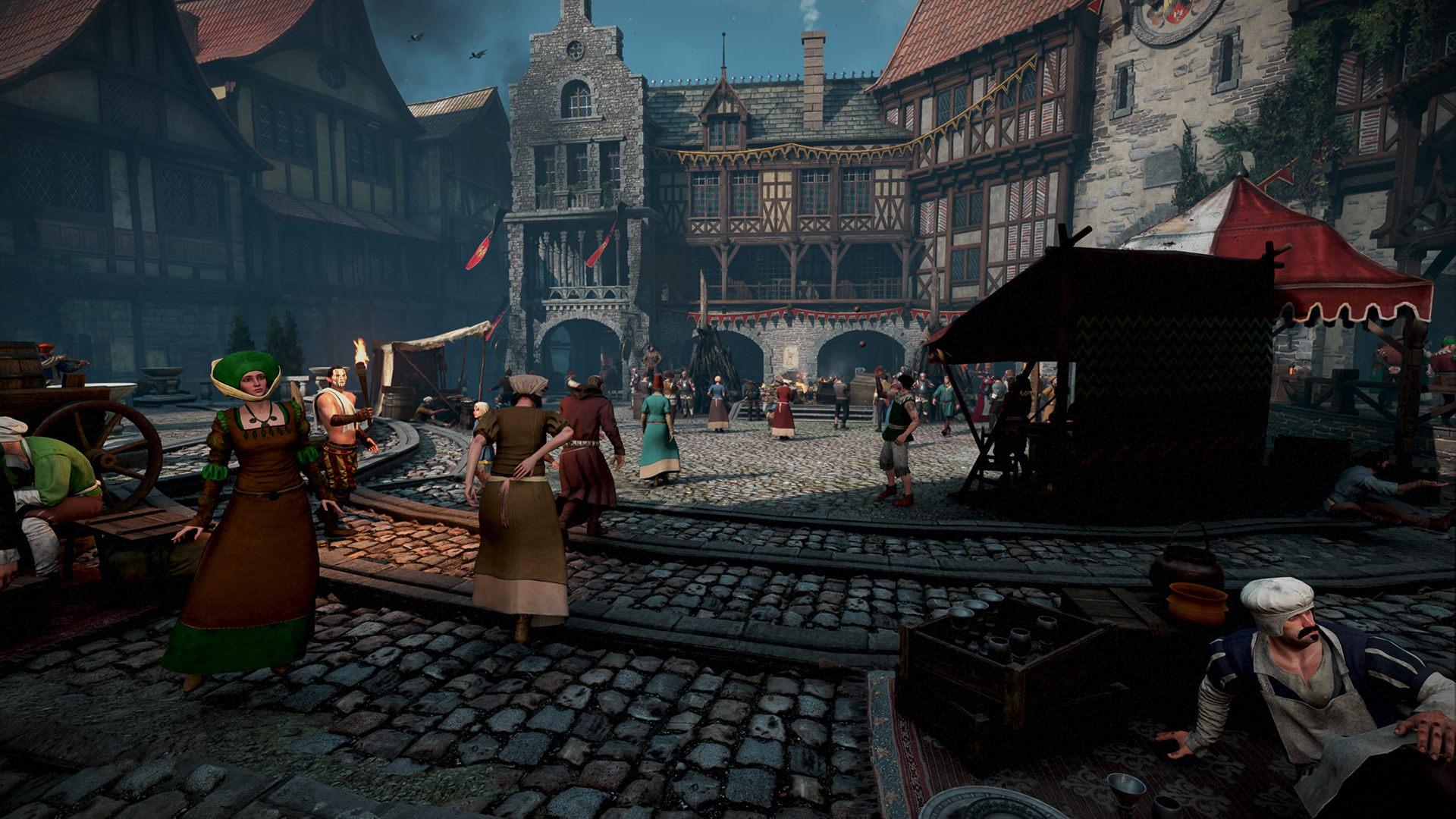 The market square in Novigrad, The Witcher 3