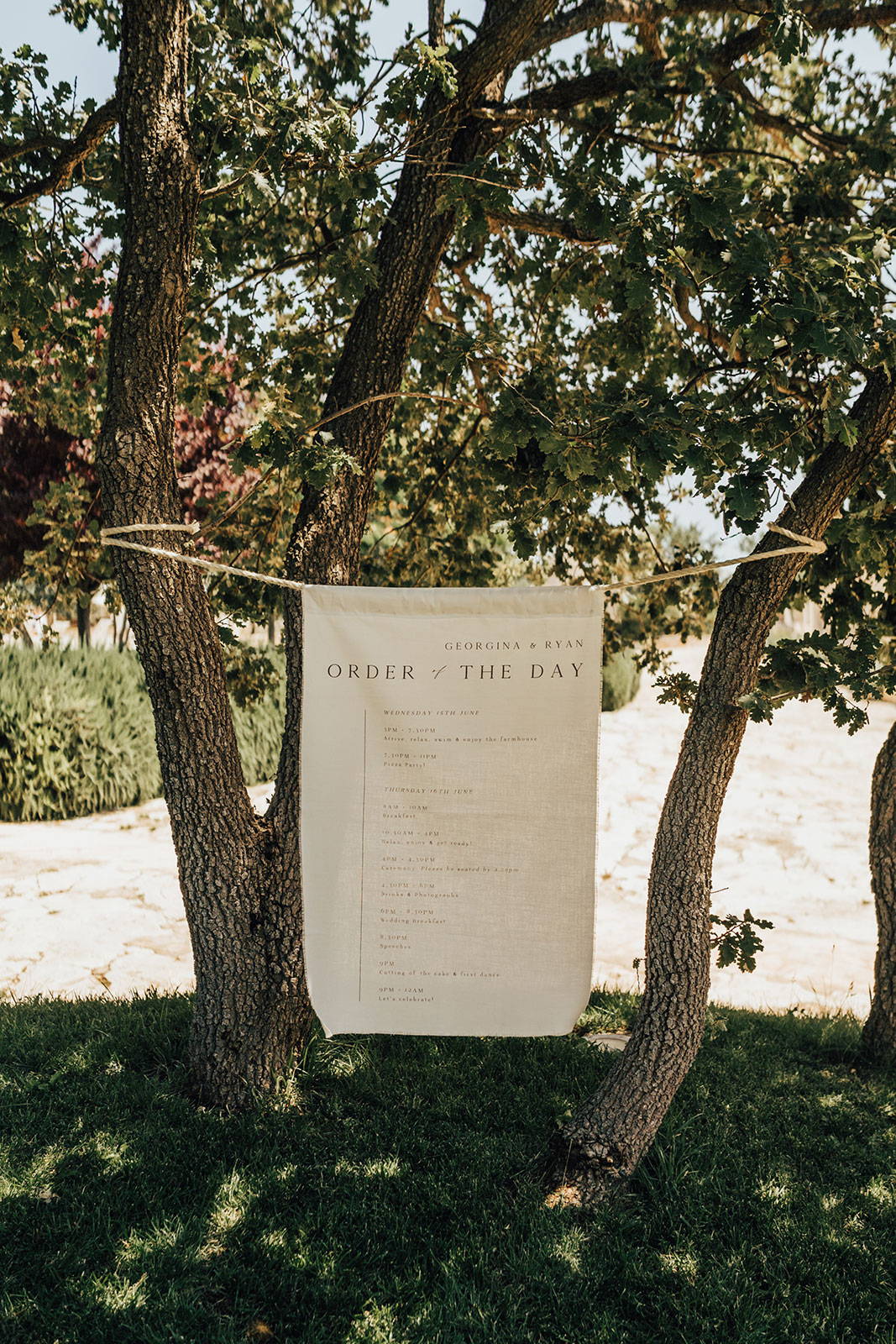 Order of the day wedding script