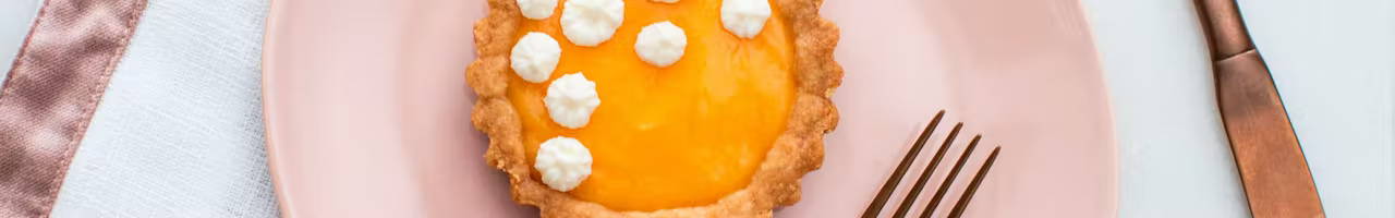 grapefruit curd tartlet on plate