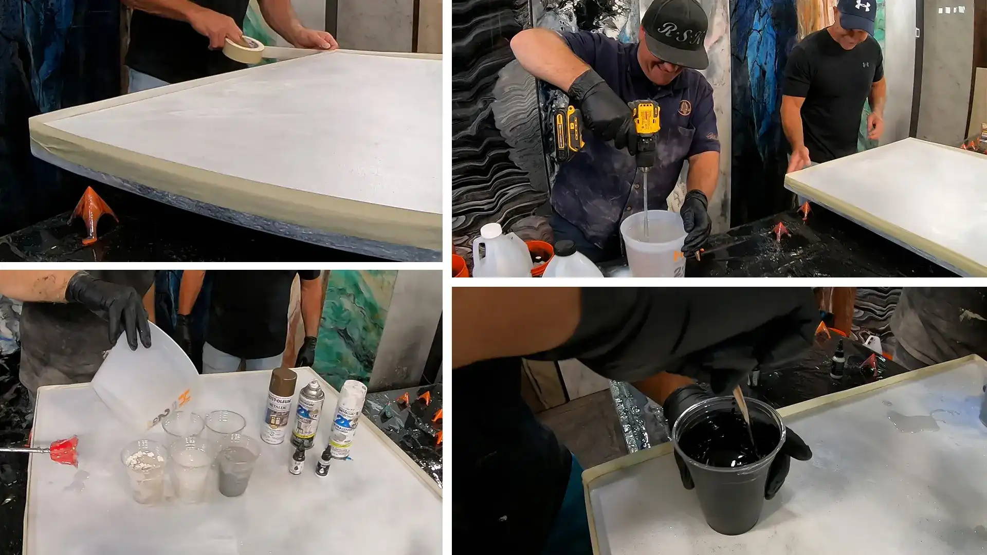 Step #4: Measure out color additives, mix 3 oz/sq ft of epoxy, and combine with additives.