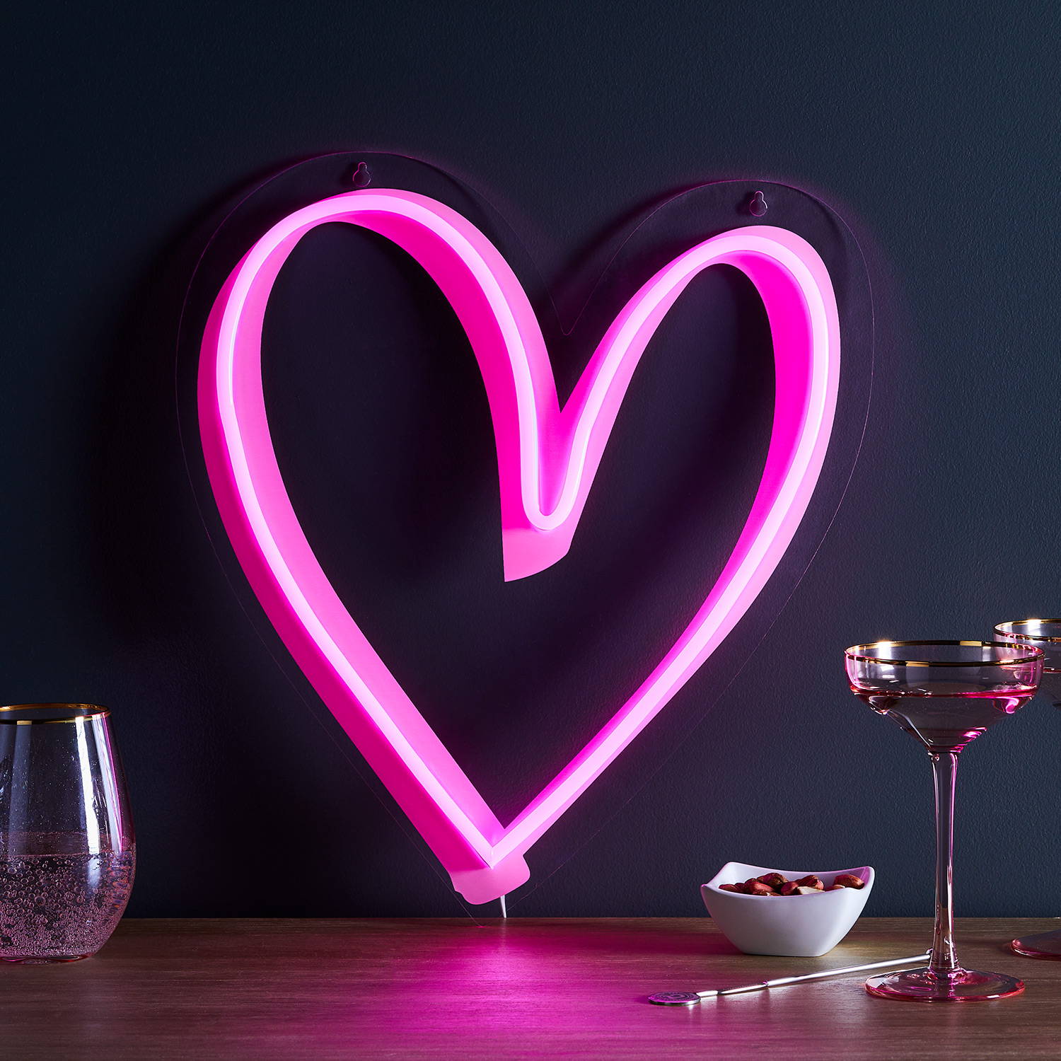 Neon pink heart light