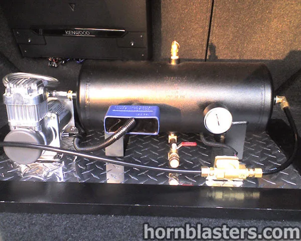 Alternate angle of Conductor's Special 232 train horn install on Jason's 2010 Honda Civic HornBlasters gallery photo 8
