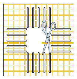 Hardanger Cutting Fabric Thread Diagram