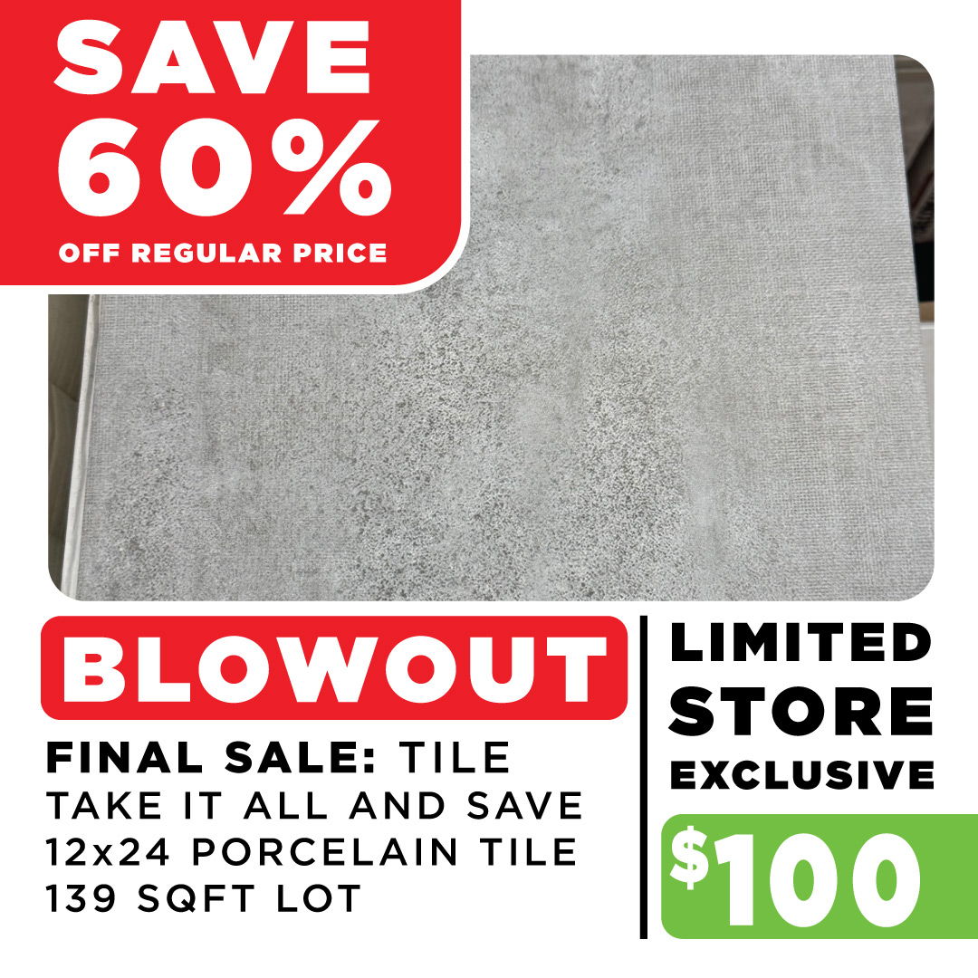 12 x 24 porcelain tile blowout
