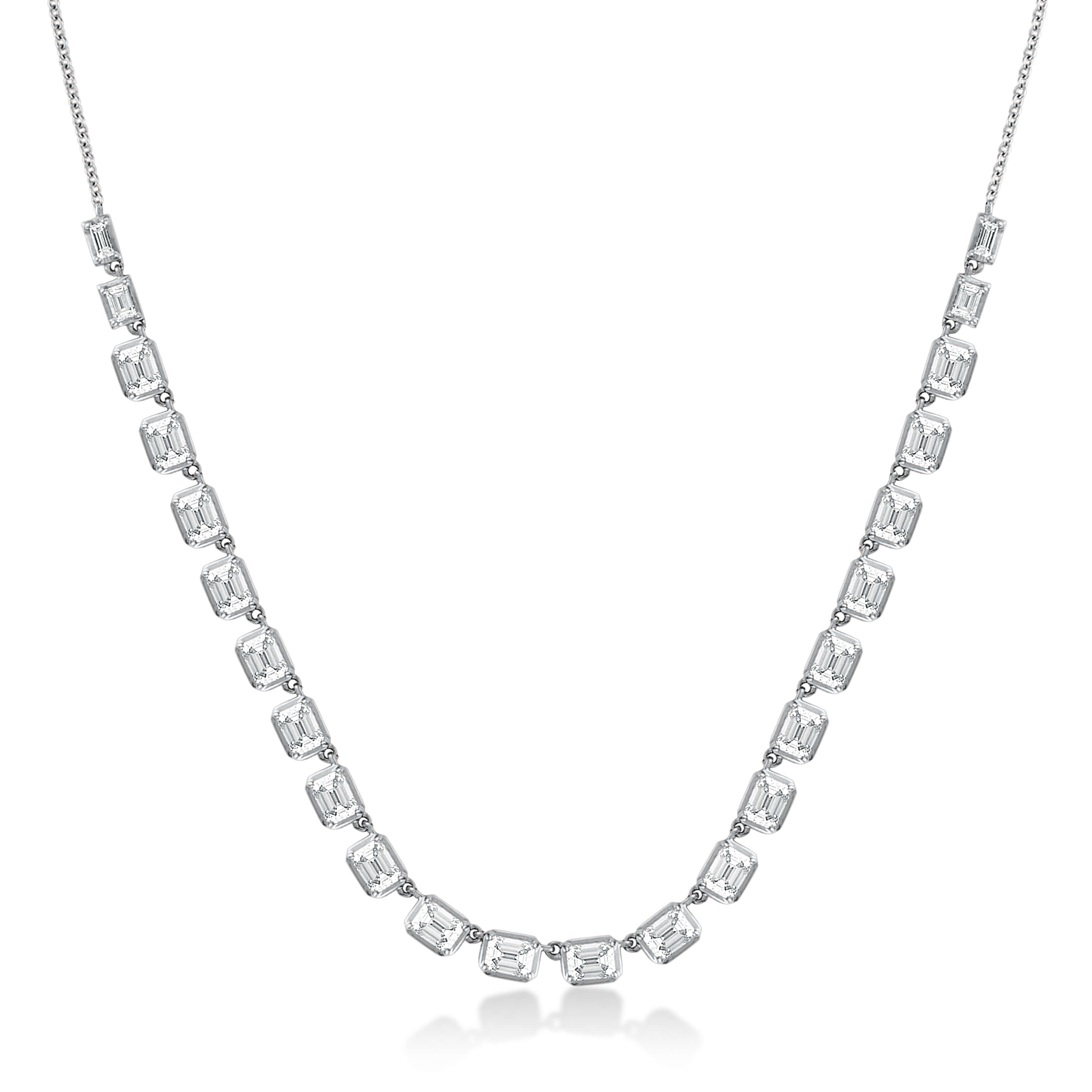emerald cut diamond necklace