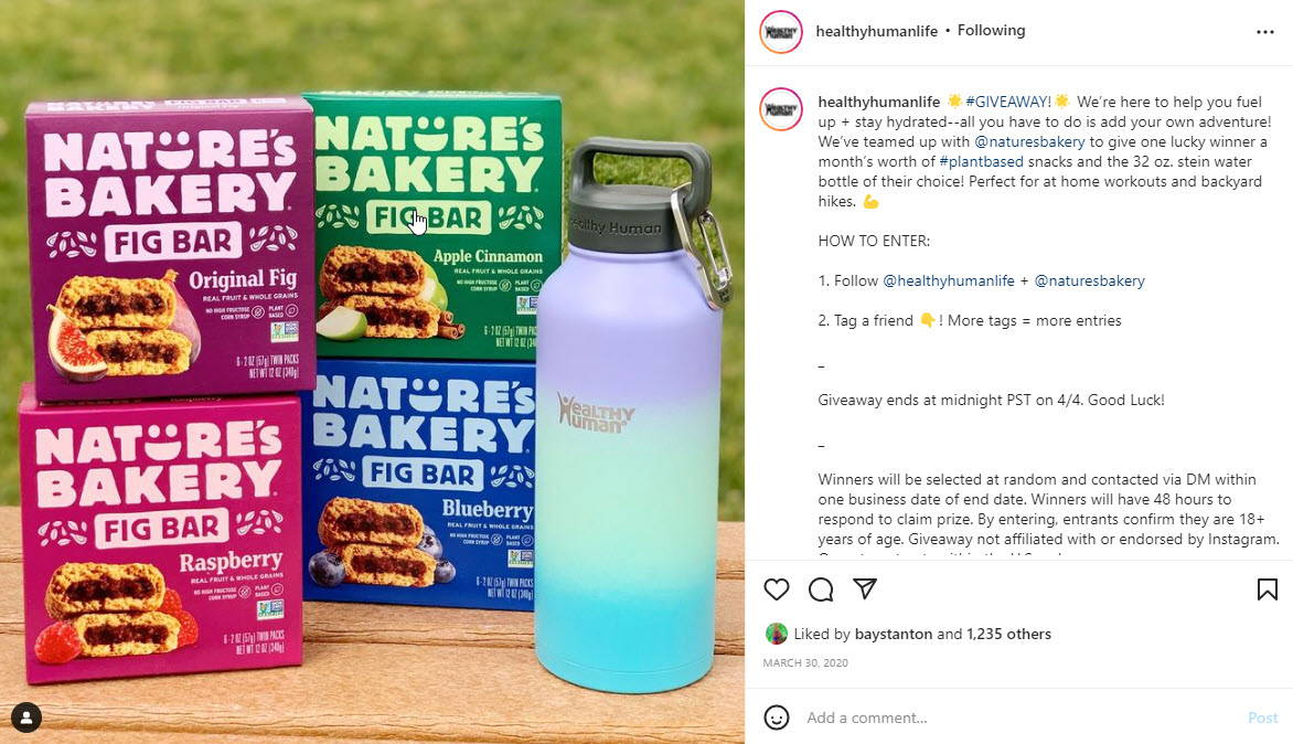 Past collaborations with Nature's Bakery