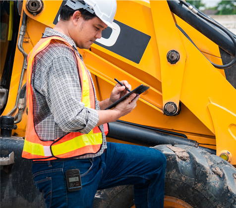 Construction worker with CO Inspector