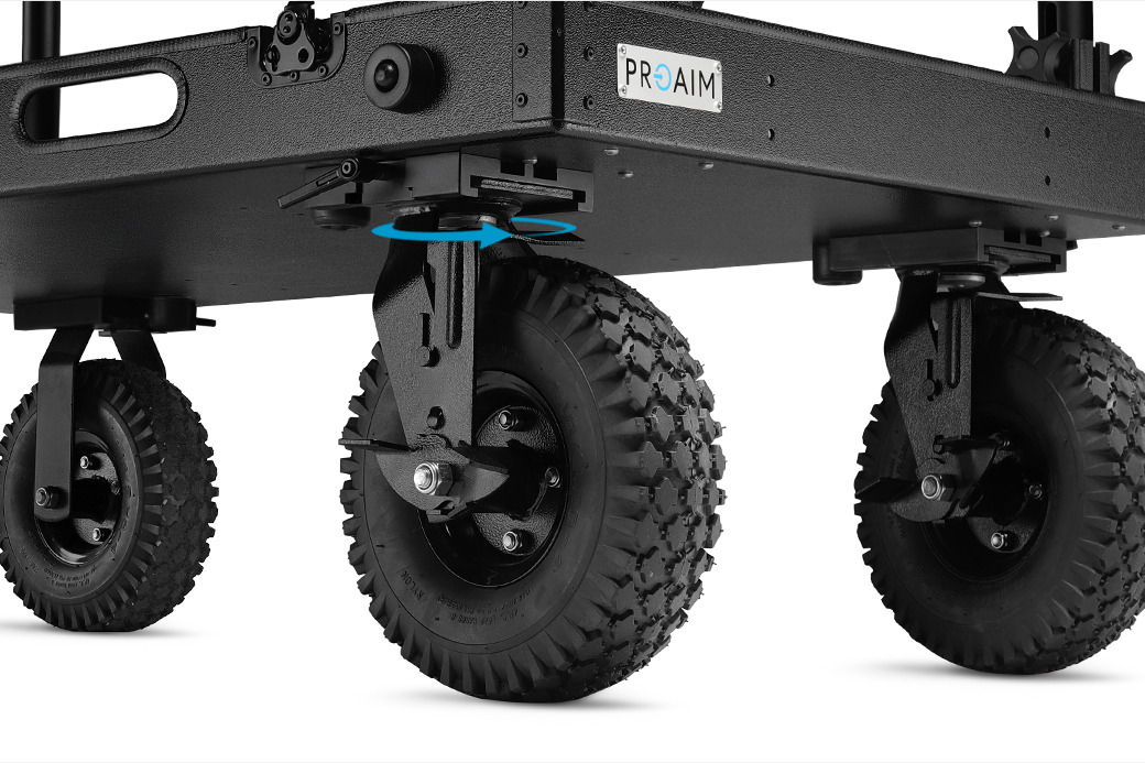 Pneumatic wheels and foot brake on the Victor Lite V2