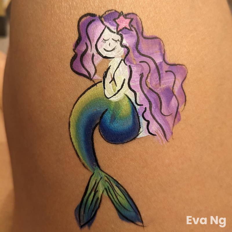 mermaid face paint design arm