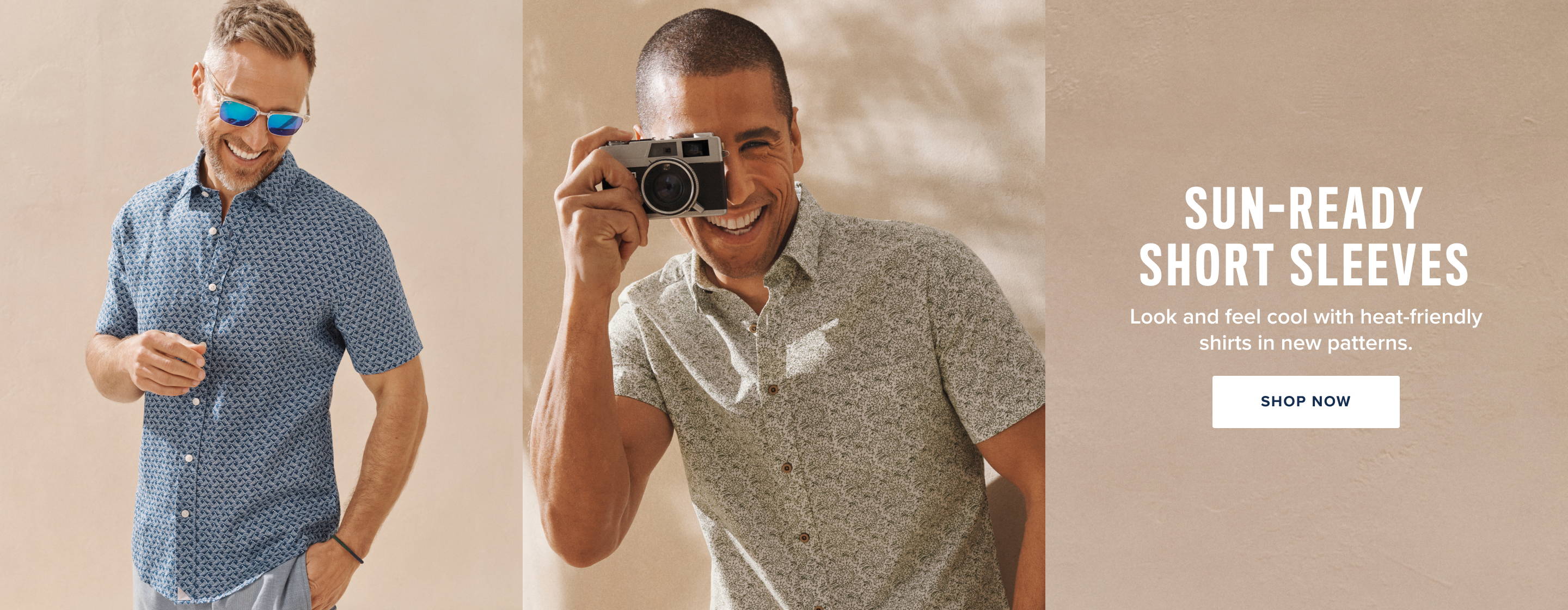 Sun-Ready Short Sleeves Look and feel cool with heat-friendly shirts in new patterns. Shop Now.