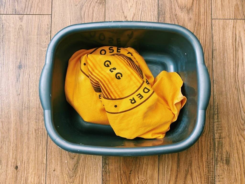 T-Shirt in washing bowl