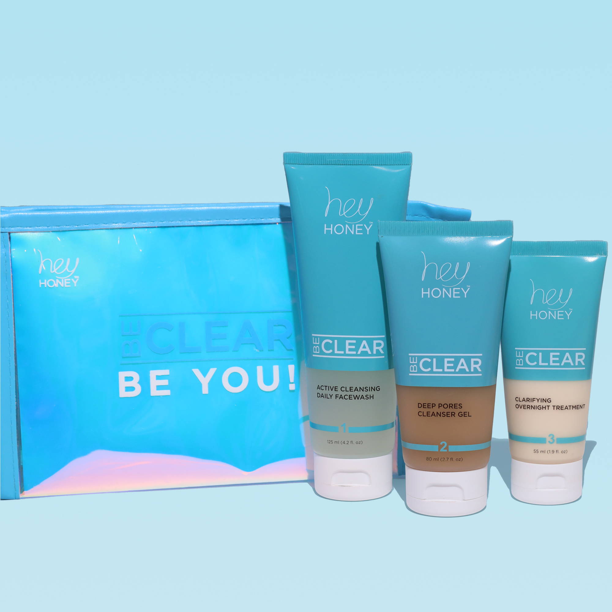 BE CLEAR 3 STEP ROUTINE + FREE BAG from Hey Honey