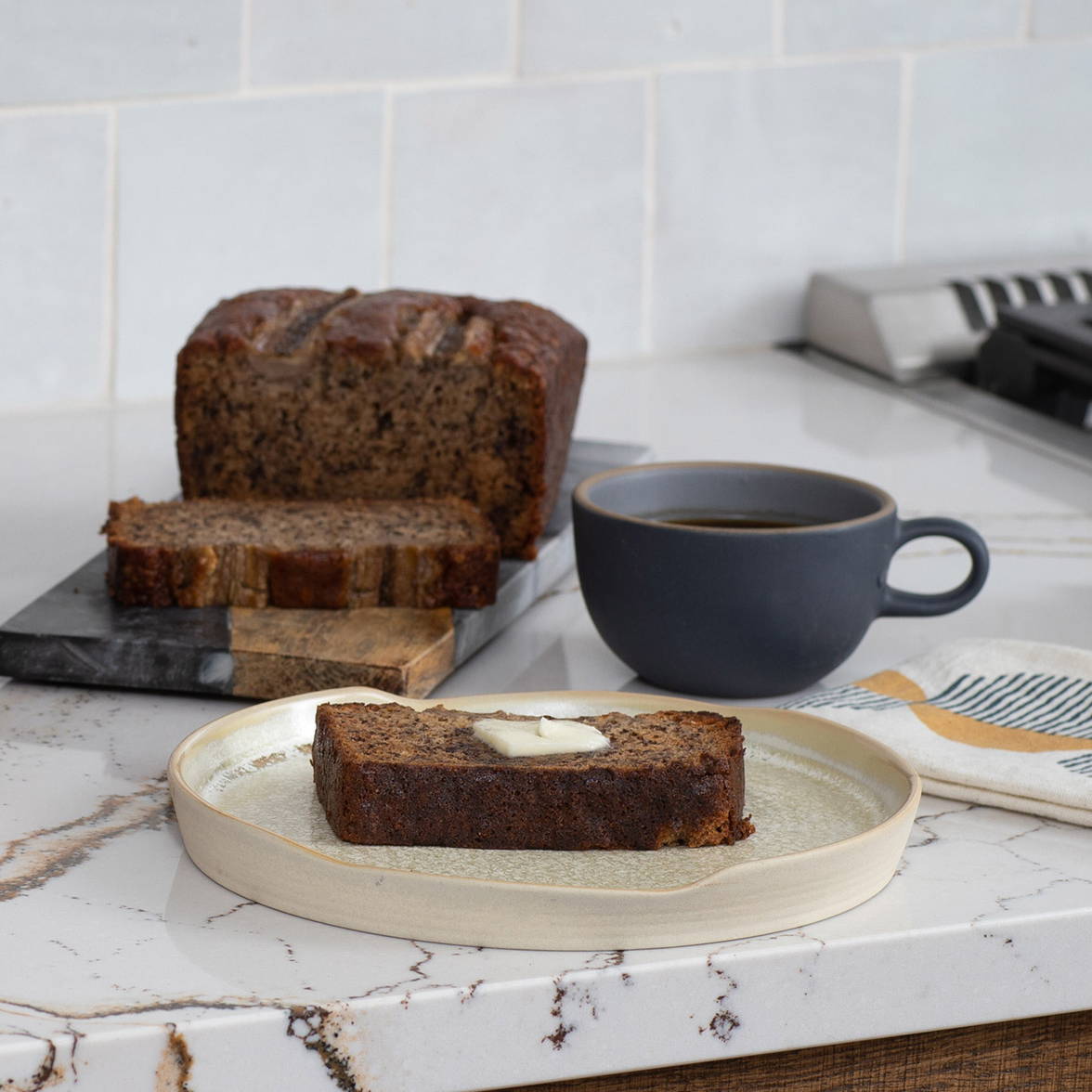 chai banana bread on plate