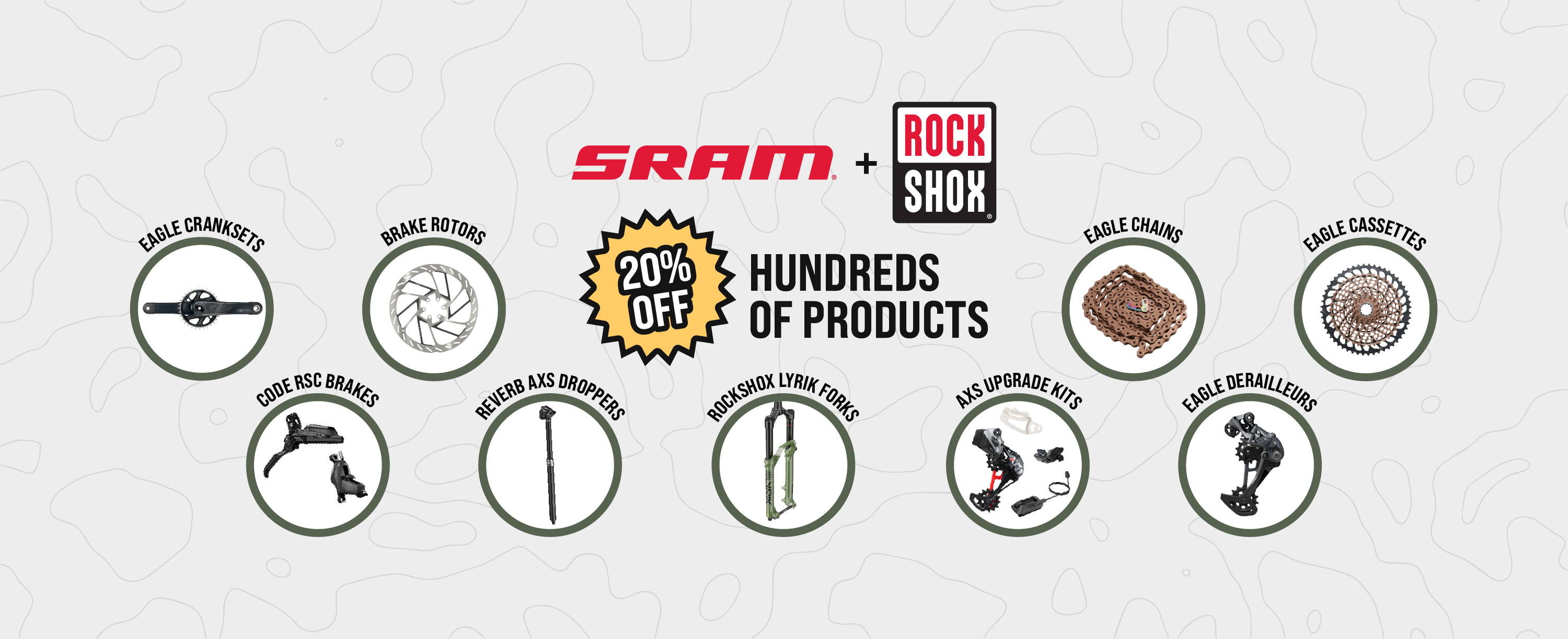 sram and rockshox black friday sale banner showing 20% off discount