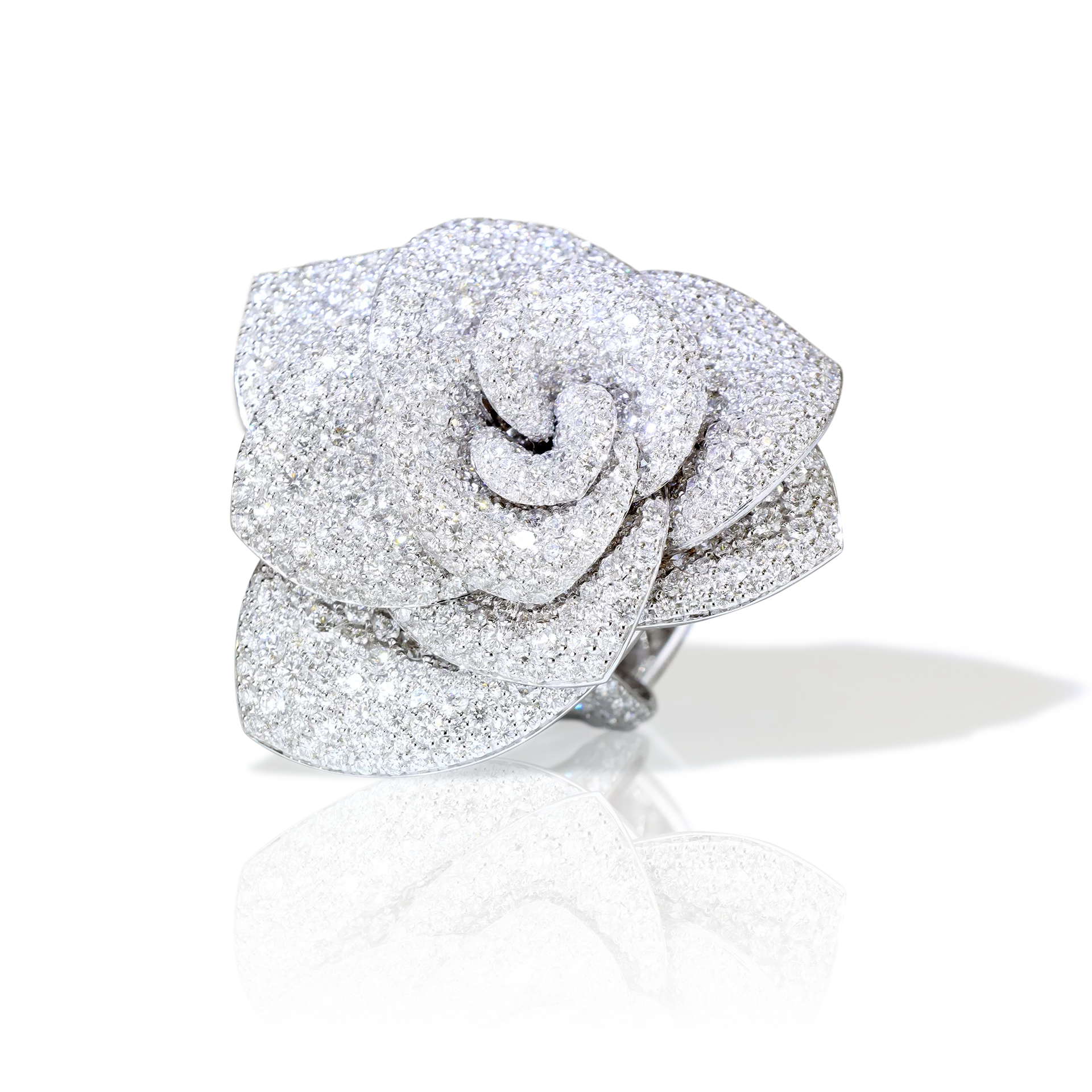 Rosina ring in 18k white gold with white diamonds