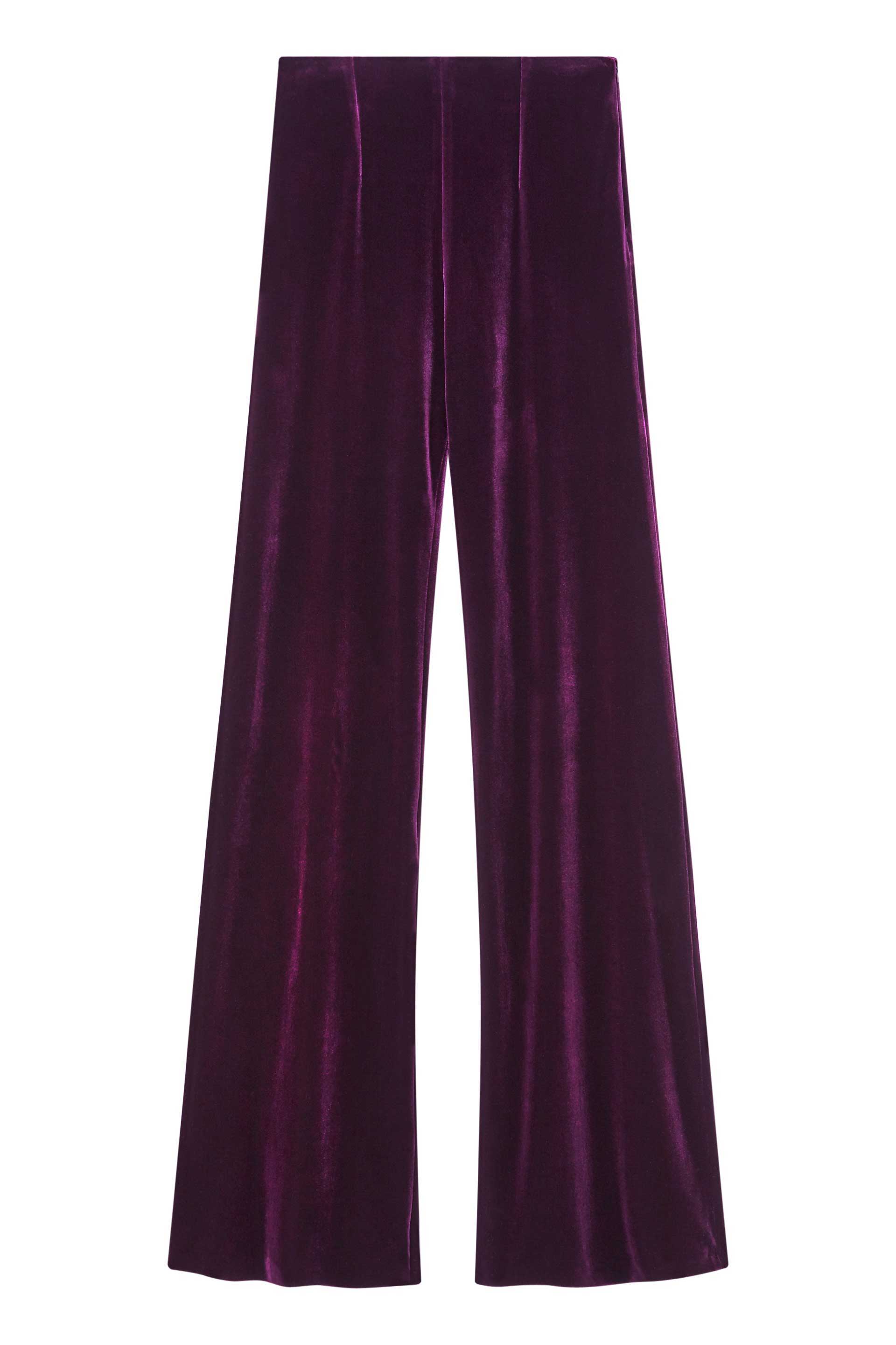 Galvan London Velvet Purple Trousers