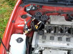 Two black horns brass solenoid valve air lines 4A-FE engine bay Dennis's 1995 Toyota Corolla Conductor's Special 232 gallery photo 5
