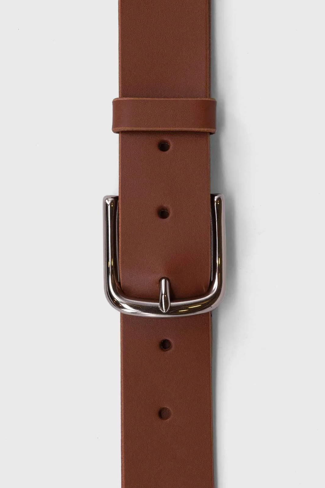 Ceinture en cuir foncé Marron Anton Nickel Coated