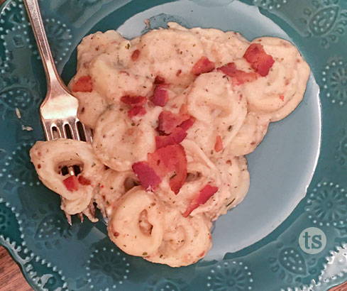 creamy bacon tortellini skillet