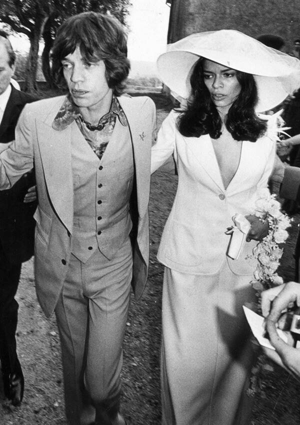 A photograph of Mick Jagger on his wedding day.