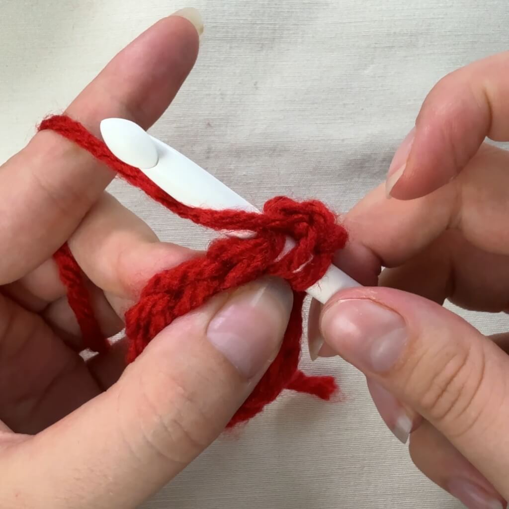 Zunahme häkeln mit Wolle Schritt 3