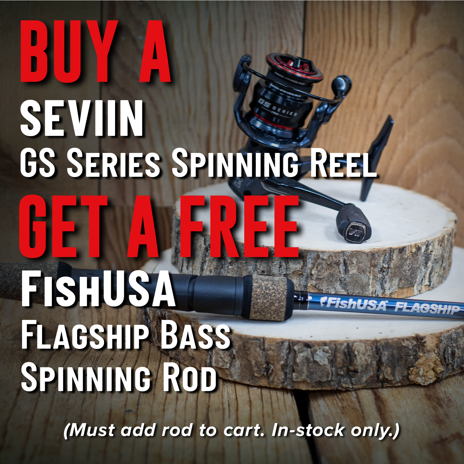 Buy A SEVIIN GS Series Spinning Reel Get a Free FishUSA Bass Spinning Rod (Must add rod to cart. In-stock only.)