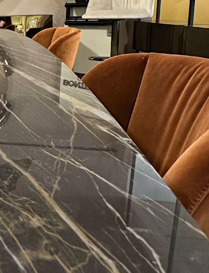 Black Bontempi Casa Supermarble dining table top