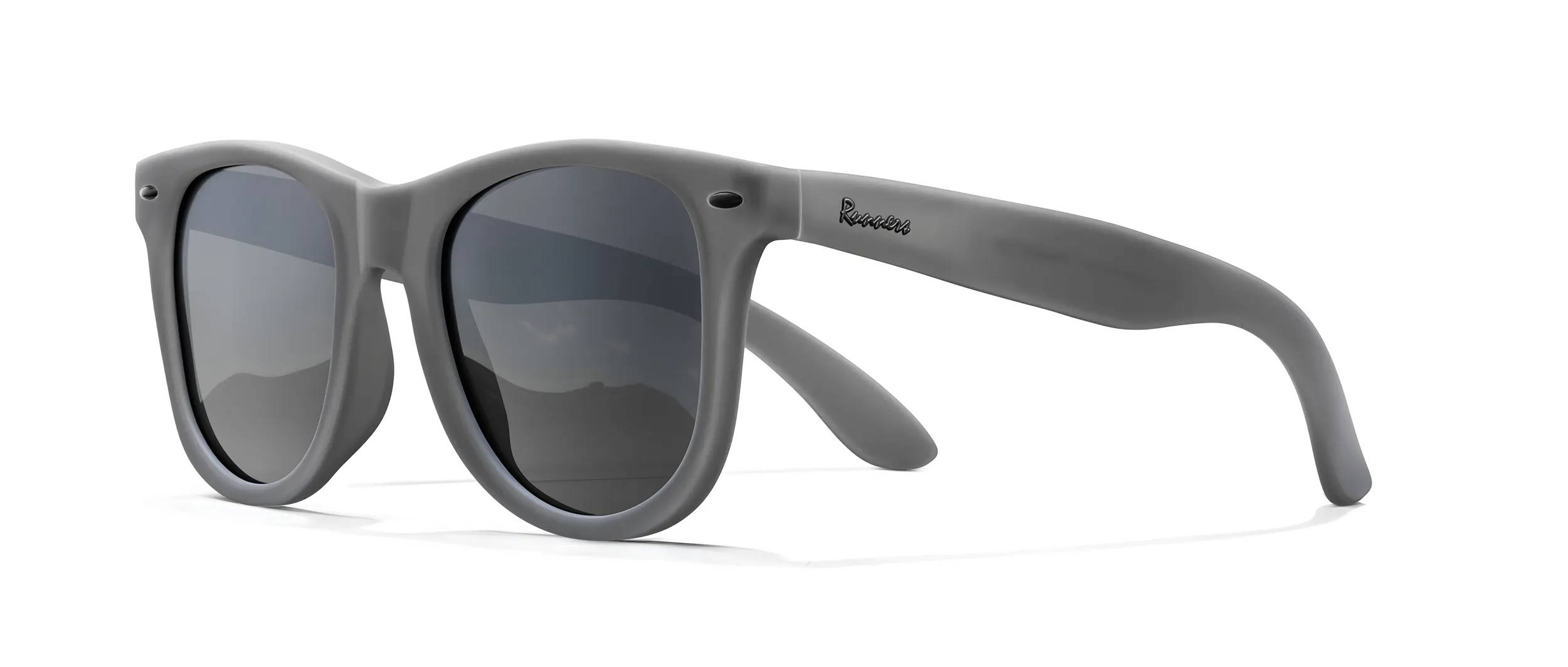 Gray women's sunglasses with gray lenses