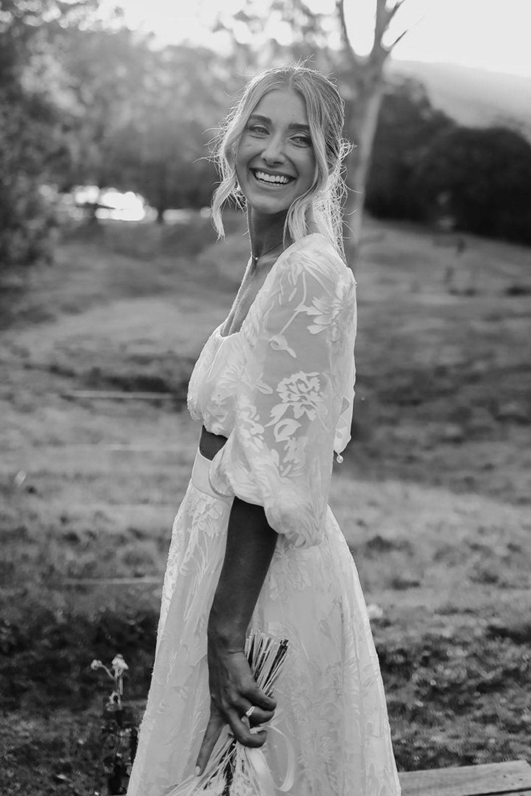 Bride, laughing