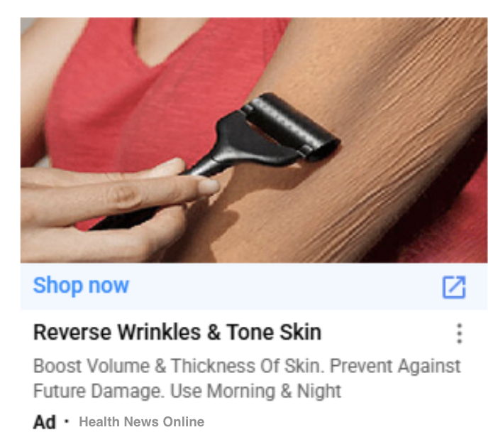 Person using a skincare tool on their arm for anti-aging treatment.