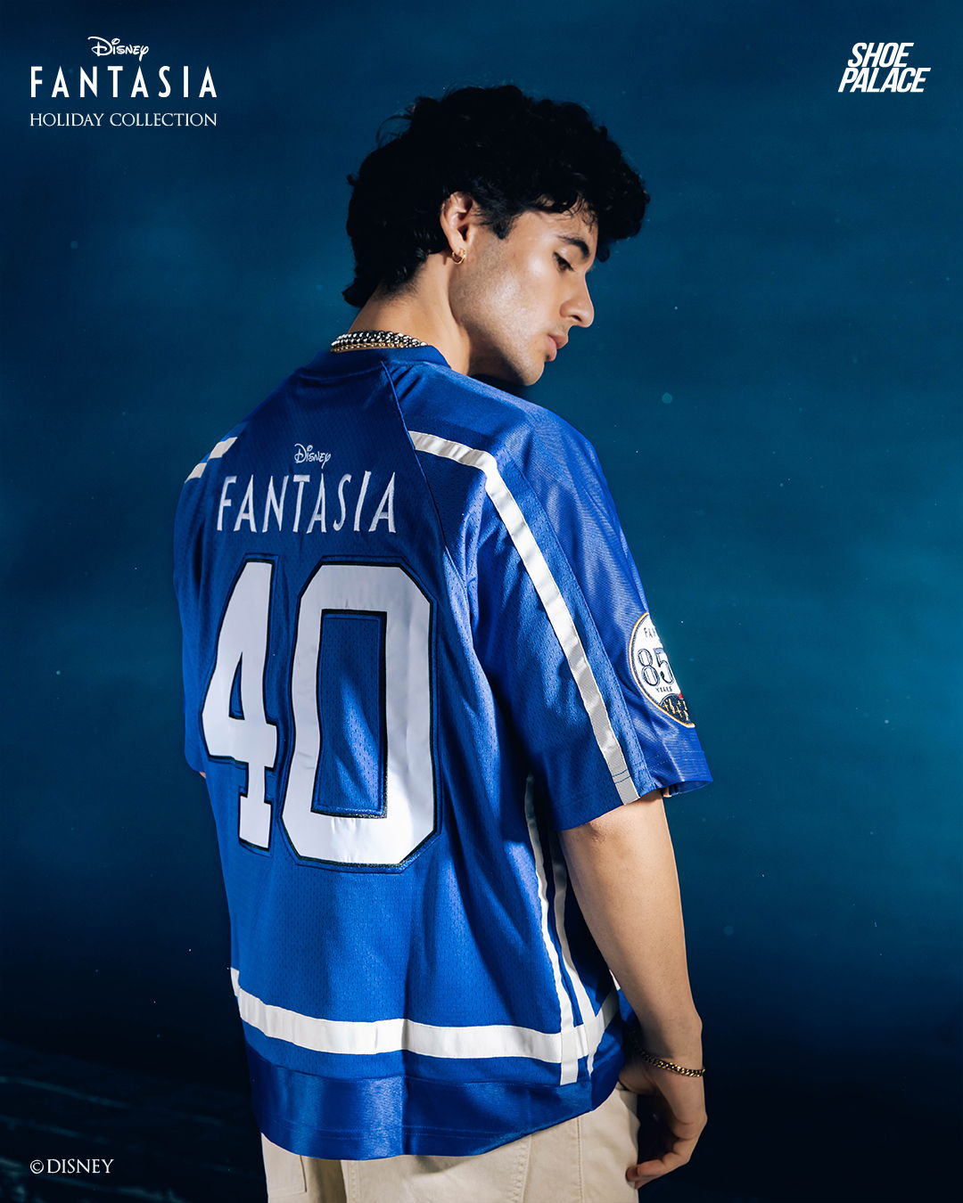 Person wearing a blue Fantasia jersey, number 40, against a blue background.