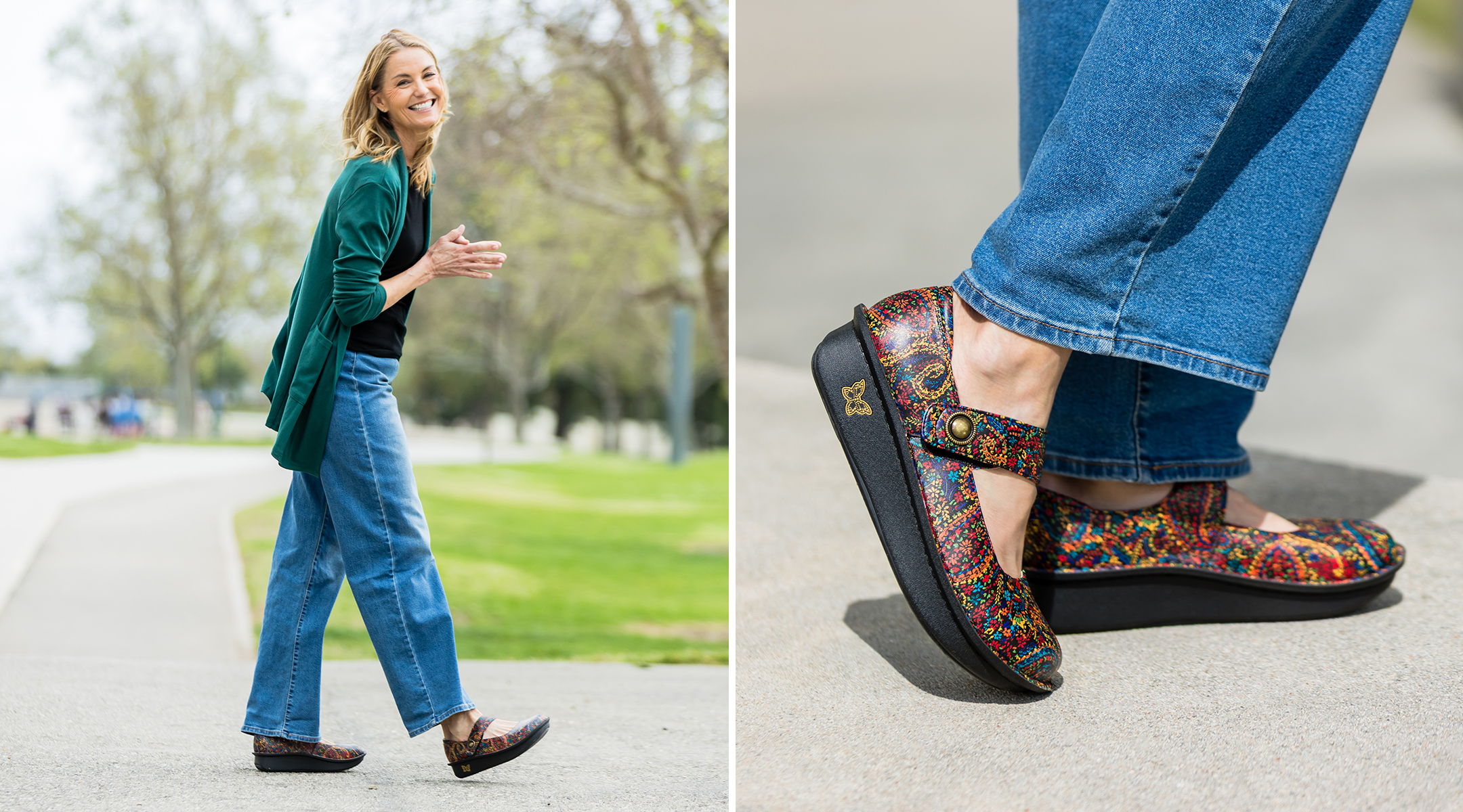 Model wearing Paloma Bold & Beautiful Mary Jane shoe | Alegria Shoes